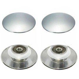 FASTROHY 2Pcs Chrome Basin Waste Easy Pop Up Bathroom Sink Drains Push Button Click Clack Plug 66mm Easy to Use