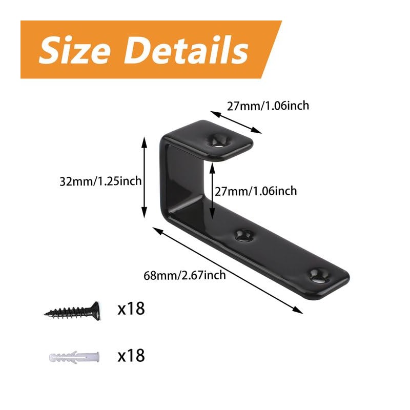 MOROBOR 6 x PVC Coated Bed Ladder Hooks Black Iron