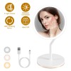 2 In 1 Portable USB Rechargeable LED Lighted Makeup Mirror