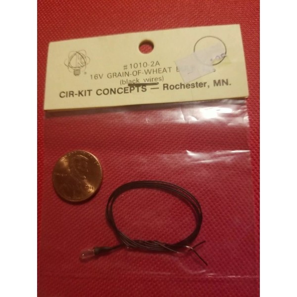 Cir-Kit Dollhouse Miniature 16v GOW Bulb w 8" blk wires