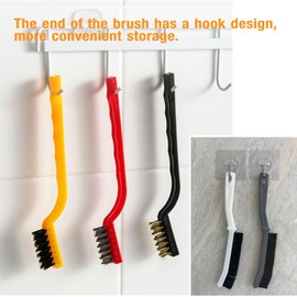 Kitchen Stove Gap Cleaning Nylon Scrub Brush, Hard-Bristled Crevice Cleaning Brushes Set for Range Hood Grease Grime, Clean Tiles Corners, Bathroom, Shower, Door Window Track (5 Pcs)