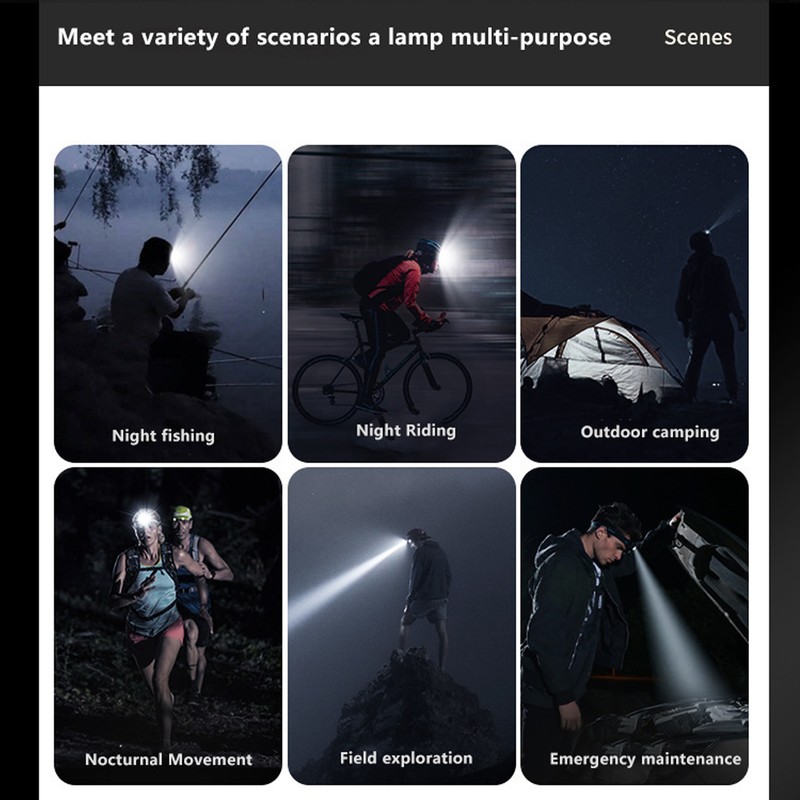 LED Rechargeable Headlight 3000LM 25W High Power Zoomable Headlamp for