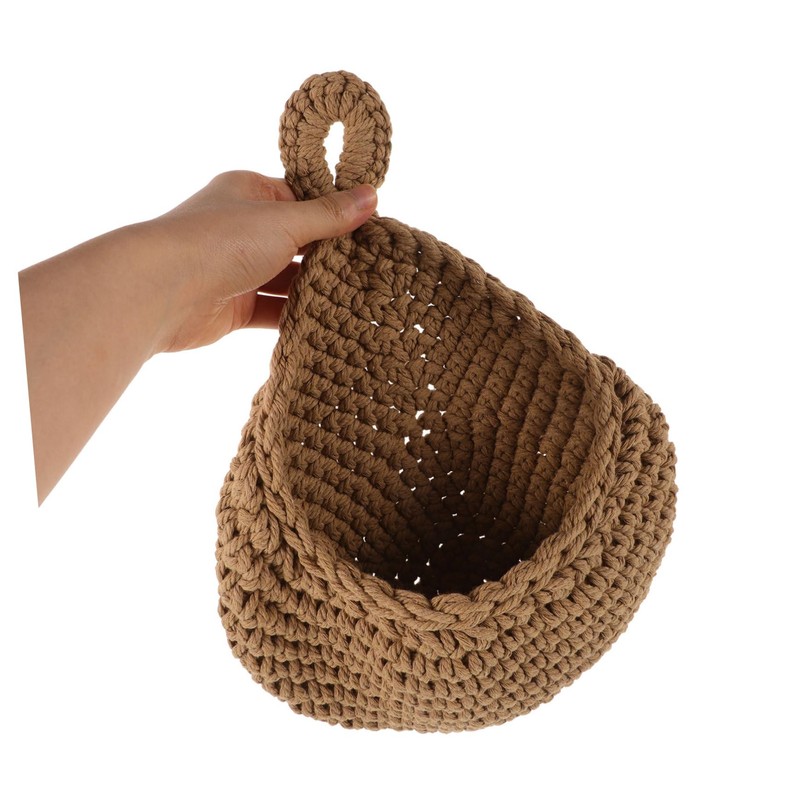 LABRIMP Jute Rope Hanging Basket Fruit Storage Wall-mounted Vegetable Organizer