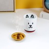 White Cat Pattern Ceramic Incense Burner, Simple and Modern Ceramic
