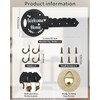 FujDun Wooden Key Holder Wall Mount with 4 Hooks, Black