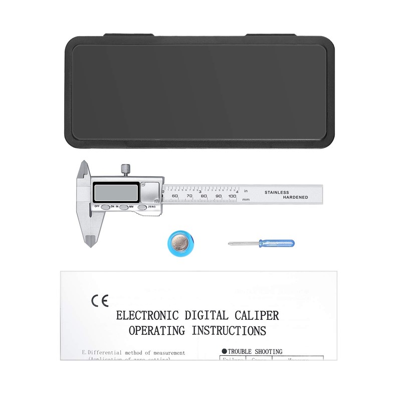 Neoteck Digital Calipers, 3.9 inches (100 mm), Stainless Steel, Large