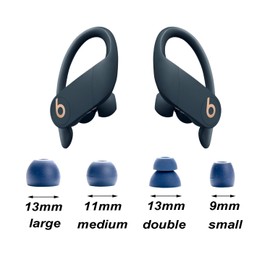 Almohadillas de repuesto para auriculares estéreo inalámbricos Beats Powerbeats Pro – pequeño, mediano, grande y doble brida (azul marino)