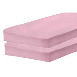 Gilbins Cot Size 30" x 75" Fitted Sheet, Made of Cotton, Perfect for Camp Bunk Beds/RVs/Guest Beds 2 Pack Pink