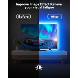 Daymeet LED Lights for TV 40-65 inch TV Behind Lighting, 13.1ft TV Led Backlight TV Led Light Strip, USB Powered RGB Led TV Lights Behind with Remote, Music Sync Bluetooth APP Control for Bedroom