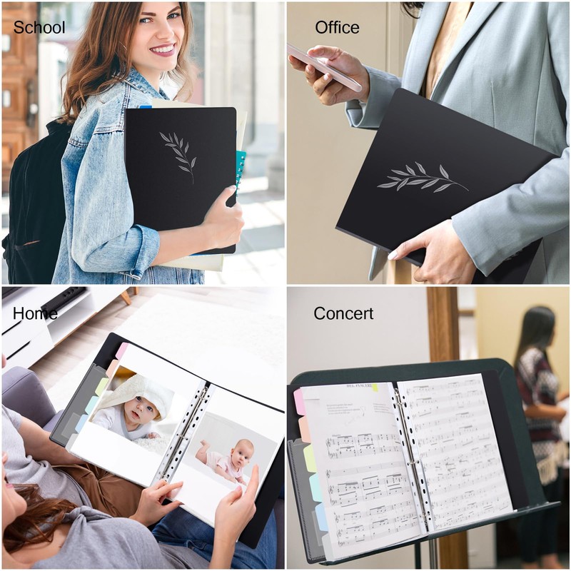 Uquelic 50-Pocket Binder with Plastic Sleeves for Letter/A4 Size(11" x
