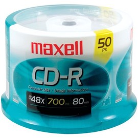 Maxell 623251/648250 80-Minute/700 Mb Cd-Rs (50-Ct Spindle) by Maxell
