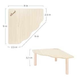 Niteangel Hamster Play Wooden Platform for Dwarf Syrian Hamsters Gerbils Mice Degus or Other Small Pets (Triangle - 4.7'' Height, Burlywood)