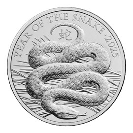 CrawleyCoins 2025 Chinese Lunar Year of Snake UK £5 Brilliant Uncirculated Coin in Mint Sealed Pack