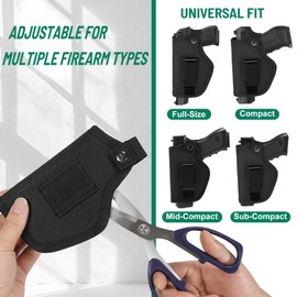 Universal Pistol Holster for Men Women IWB OWB Concealed Carry Gun Holster Ambidextrous Left Right Hand Fits Glock 19 26 42 43 S&W M&P Shield 9mm 380 Compact Subcompact Handguns