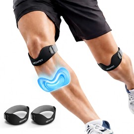 Paquete de 2 correas de silicona para el tendón rotuliano, ajustable para aliviar el dolor de rodilla para corredores, rodilla, rodilla, senderismo, b