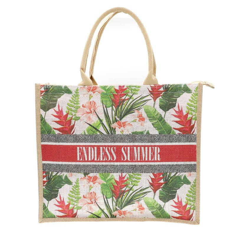 JNF - Bolsa de playa de paja de yute para