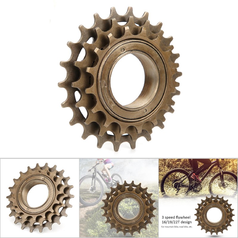 16/19/22T Metal 3 Speed Flywheel Freewheel Bicycle Accessory for Mountain