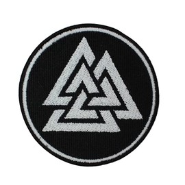 Valknut Triangles Circle Viking Patch Iron On Sew On Embroidered Patch Badge Applique for Clothes Shirts Jeans etc