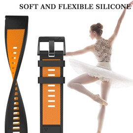 MYSNBKN Compatible with Garmin Fenix 5x Watch Band，26mm Width Soft Silicone Watch Strap for Fenix 5X Plus/Fenix 6X/Fenix 6X Pro/Fenix 7X/Fenix 3/Fenix 3HR/Descent MK1/D2 Delta PX/D2 Charlie Smartwatch