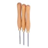3Pcs Wood Lathe Turning Tool Chisel Beech Handle Steel Insert