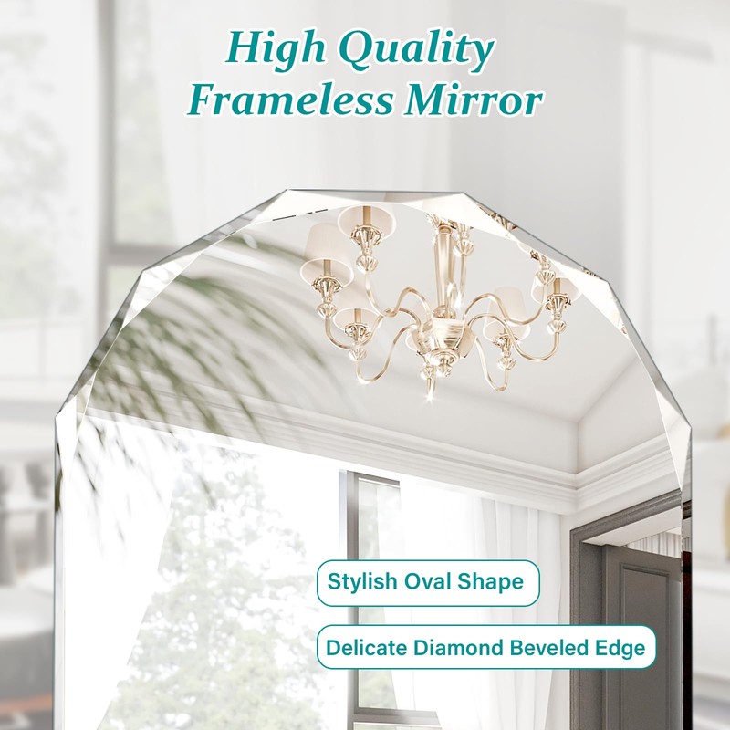 Pregaspor Single Beveled Edge Bathroom Vanity Mirror, 23.6" x 35.4"