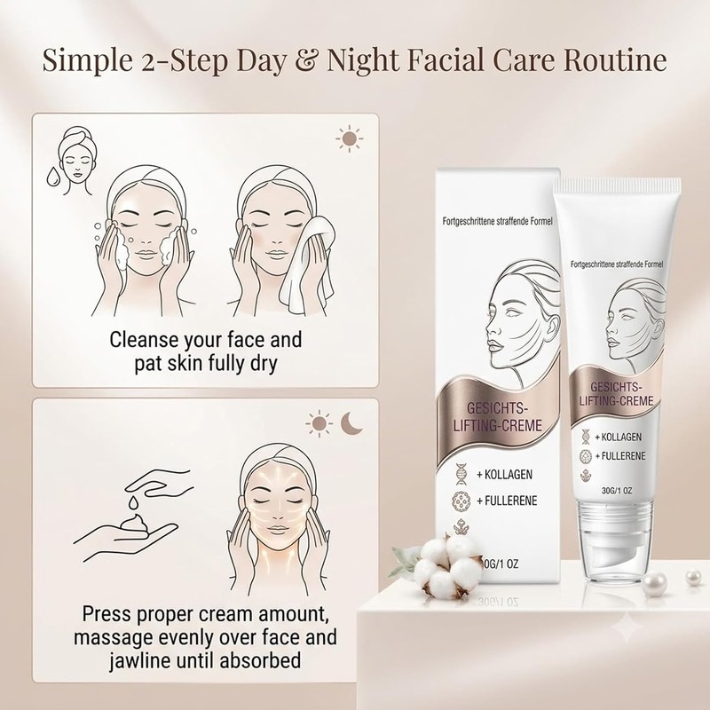 Crema Reafirmante de Cuello y Rostro con Colágeno y Fullereno