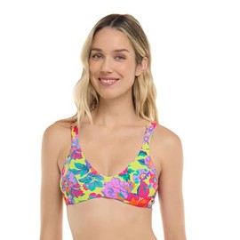 Body Glove Women's Standard Astrid Bralette Bikini Top Swimsuit, Romy Floral