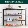 Smiry Shoe Rack, 3 Tier Thick Bamboo Shoe Organizer, Stackable