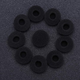casualcatch 10 Pcs Replacement Earpads 0.6 - 0.8 inches (15 - 20 mm) Ear Cushions, High Elasticity, Durable, Sponge Earpads for Earphones, Black