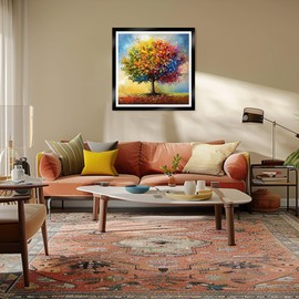 MEIYUDA 5D Diamond Art Painting Kits Adults Tree of Life, DIY Round Full Drill Abstract Tree Diamond Painting Art Kit for Adults Kids Beginners, Crystal Gem Art for Home Wall Decor 30x30cm