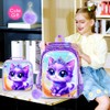UFNDC 3PCS Cat Preschool Backpack, 16" Cute Moon Bookbag with