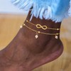 ASCOMY Anklets for Women 14K Gold Plated Ankle Bracelets for
