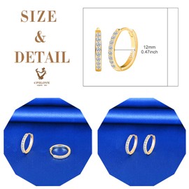CPSLOVE Elegant Women's Earrings 925 Sterling Silver Hoop Earrings Girls Fashion Hoop Earrings with Zirconia Hoop Diameter 1.2 cm, Sterling Silver, Cubic Zirconia