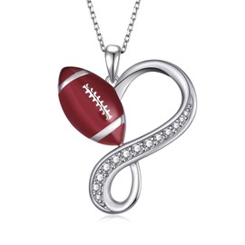 Football Necklace S925 Sterling Silver Sport Necklace Sport Jewelry Gifts for Women