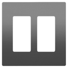 ENERLITES Elite Series Screwless Decorator Wall Plate Child Safe Outlet Cover, Gloss Finish, Size 2-Gang 4.68" H x 4.73" L, Unbreakable Polycarbonate Thermoplastic, SI8832-SG, Space Gray