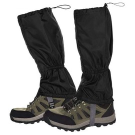 volumoon Waterproof Gaiters Snow Rain Insects Outdoor Oxford Leg Gaiters with Zip for Outdoor Hiking Skiing Climbing (1 Pair, Black)