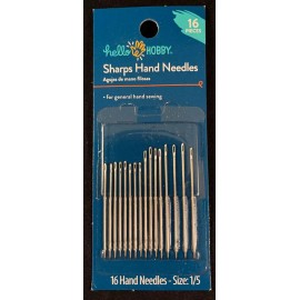 Hello Hobby - Sharps Hand Needles - 16 Needle Pack - Hand Needles - Size 1/5