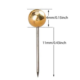 JCUGSBS Map Pins Goldkopf Pins Pin Board Pins for Pin Board Plastic Head Pins with Steel Tip for Map Pin Pins Gold Pack of 400