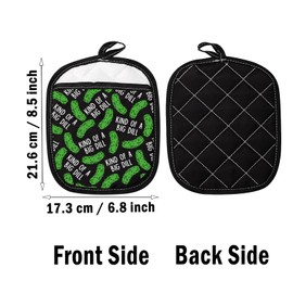 Pickle Pot Holder Art Of A Big Dill Pot Holder Vegetable Oven Glove Dill Pickle Pun Gifts Pickle Lover Gift (A Big Dill Black)