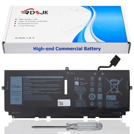 722KK Laptop Battery for Dell XPS 13 9300 i5 FHD I7-1065G7 XPS 13 9300 9310 9380 (2020 Edition) P117G P117G002 P117G001 Series 02XXFW 2XXFW 0WN0N0 WN0N0 FP86V 0FP86V 2ICP4/60/80-2 7.6V 52Wh 6800mAh