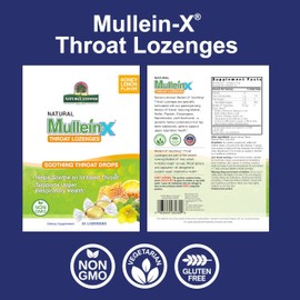 Nature's Answer Mullein‑X Respiratory Soothing Throat Lozenges 24‑Count – Alcohol‑Free Herbal Cough Support with Mullein, Marshmallow, English Ivy & Honey – Non‑GMO, Gluten‑Free