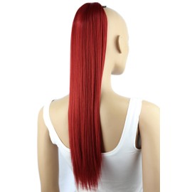 PRETTYSHOP Hairpiece Ponytail Clip on Extension Long hair smooth Heat-Resisting 20"(50cm) red # 3100 H99