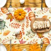 FurniGift Pumpkin Buffalo Plaid Fall Table Runner, Fall Maple Leaves