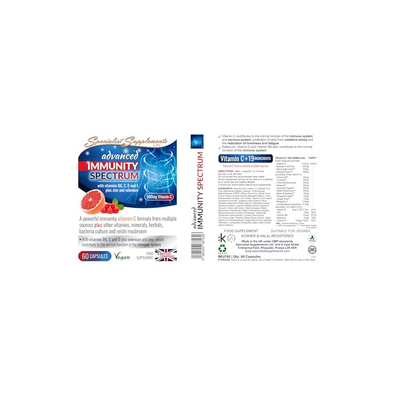 Advanced Immunity Spectrum, Vitamin C Formula with Vitamins B6, D,