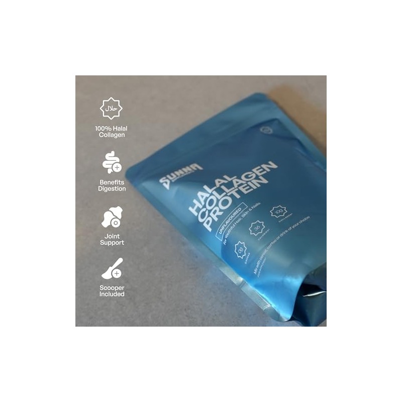 SUNNA SUPPLEMENTS Halal Bovine Collagen Protein Powder - 1500g Unflavoured