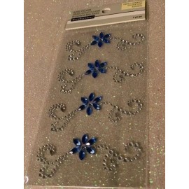 Recollections GEMSTONE BLUE FLOWER & SWIRL STICKERS BLUE FLOWER SWIRL GEMSTONES