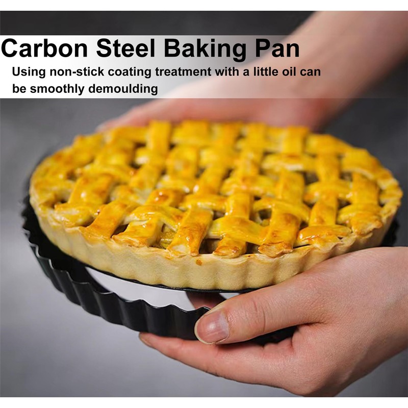 Toced 8 inch Quiche Pan, 22cm Non-Stick Deep Pie Pans