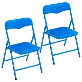 Heritage Kids Padded Folding Chair for Kids, Set of 2, Blue, Ages 3+