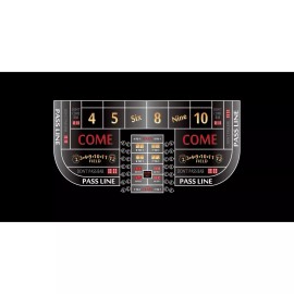 Craps Table Layout Felt - single dealer 6 to 8 Foot Black