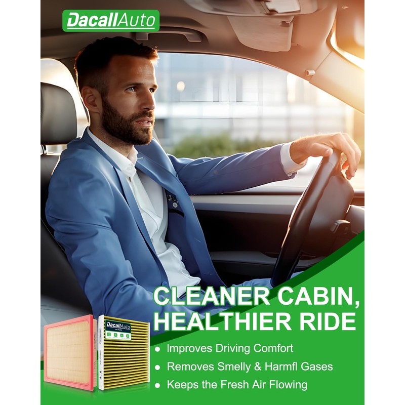 Dacall Activated Carbon Cabin & Engine Air Filter Set fit